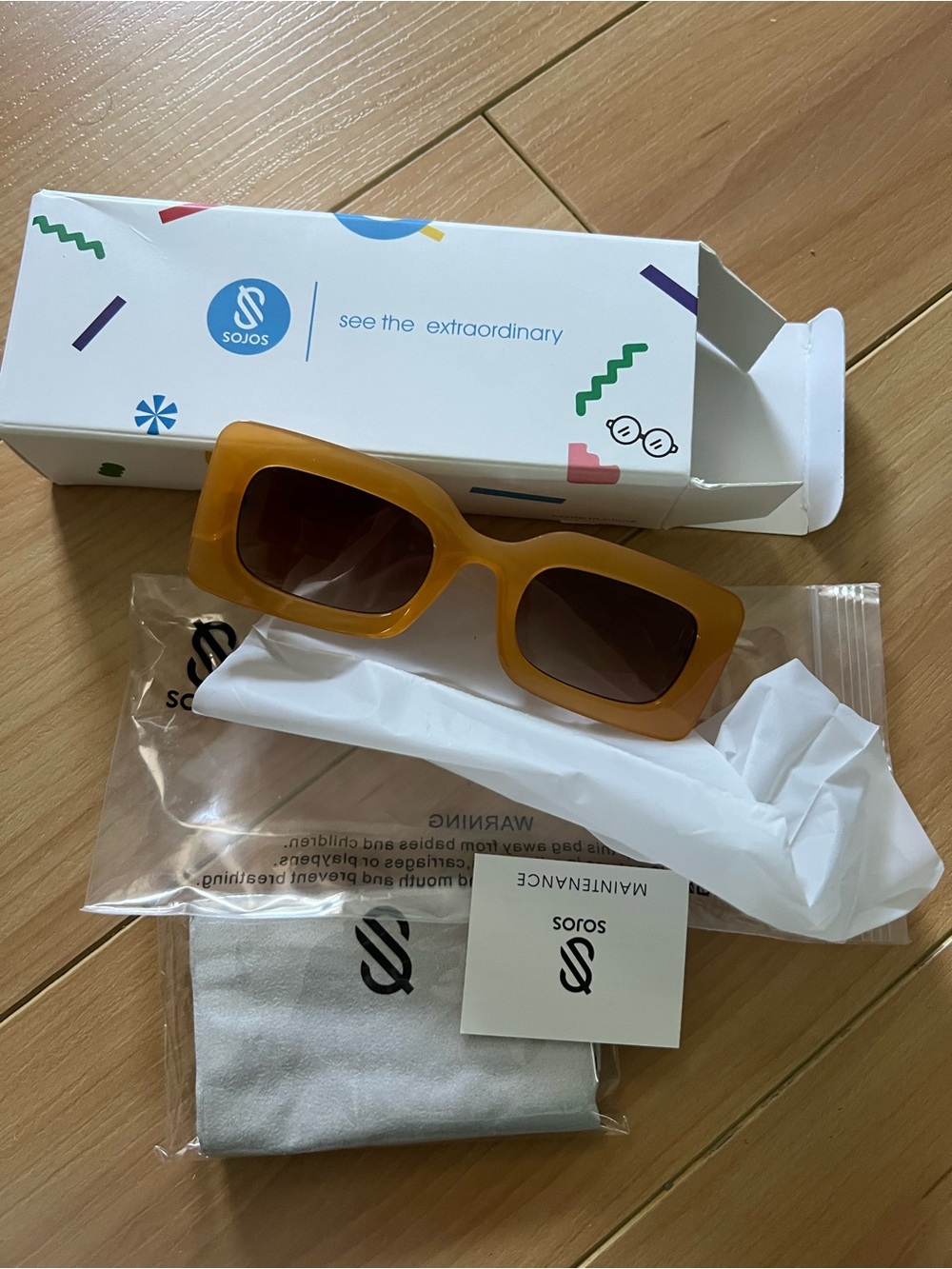 Sojos Kids Amber Rectangular Sunglasses
